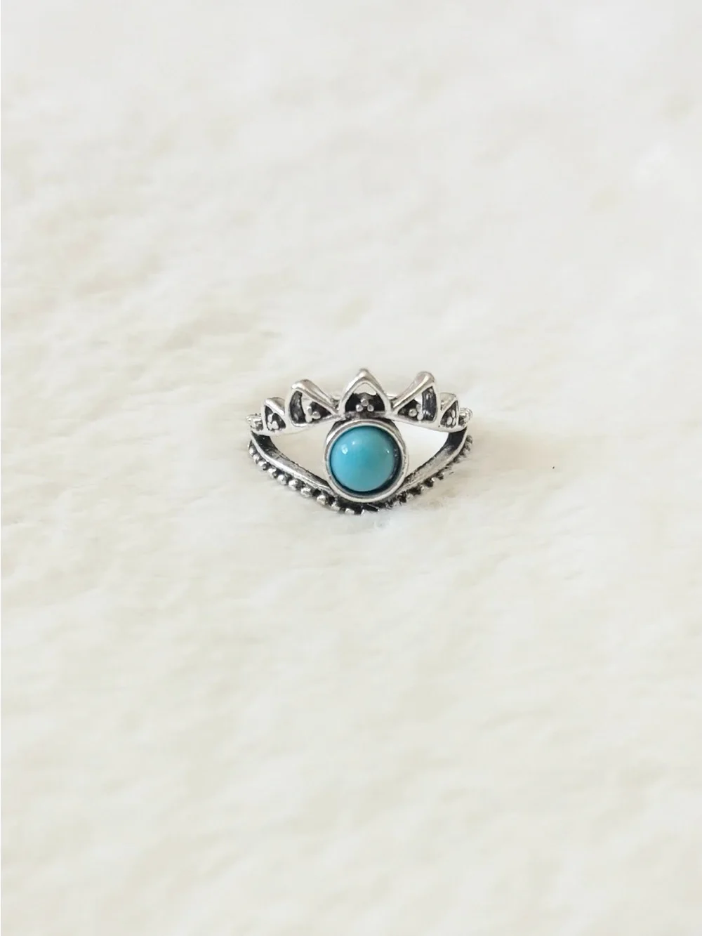 5/$15 🩷 MUST BUNDLE Silver Boho Turquoise Crown Ring